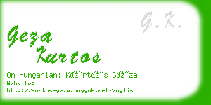 geza kurtos business card